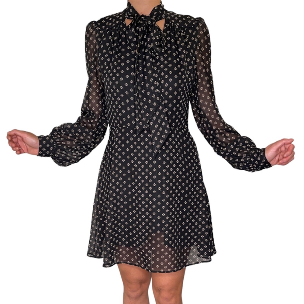 Black and Tan Patterned Dress